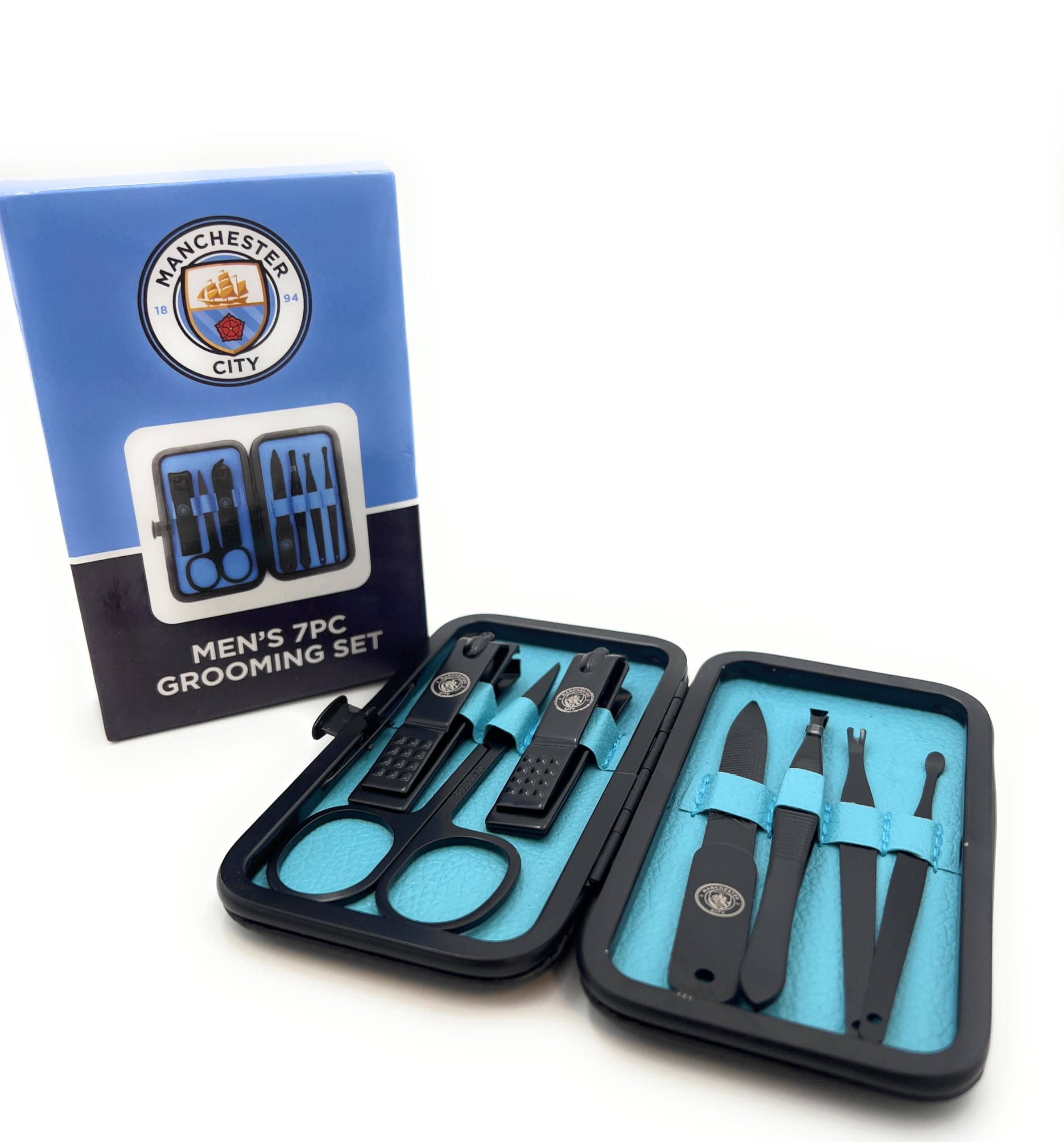 Official Manchester City FC Nail Care Kit. A Great 6 Piece Grooming Set for Men Ideal for Any Gifting Occasion.