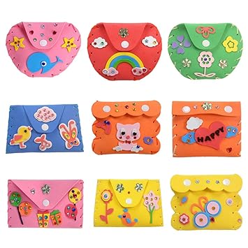 VIPECO Durable DIY 3D EVA Foam Sticker Cartoon Wallet Purse Kids Child Craft Toy Kits Material: EVA
