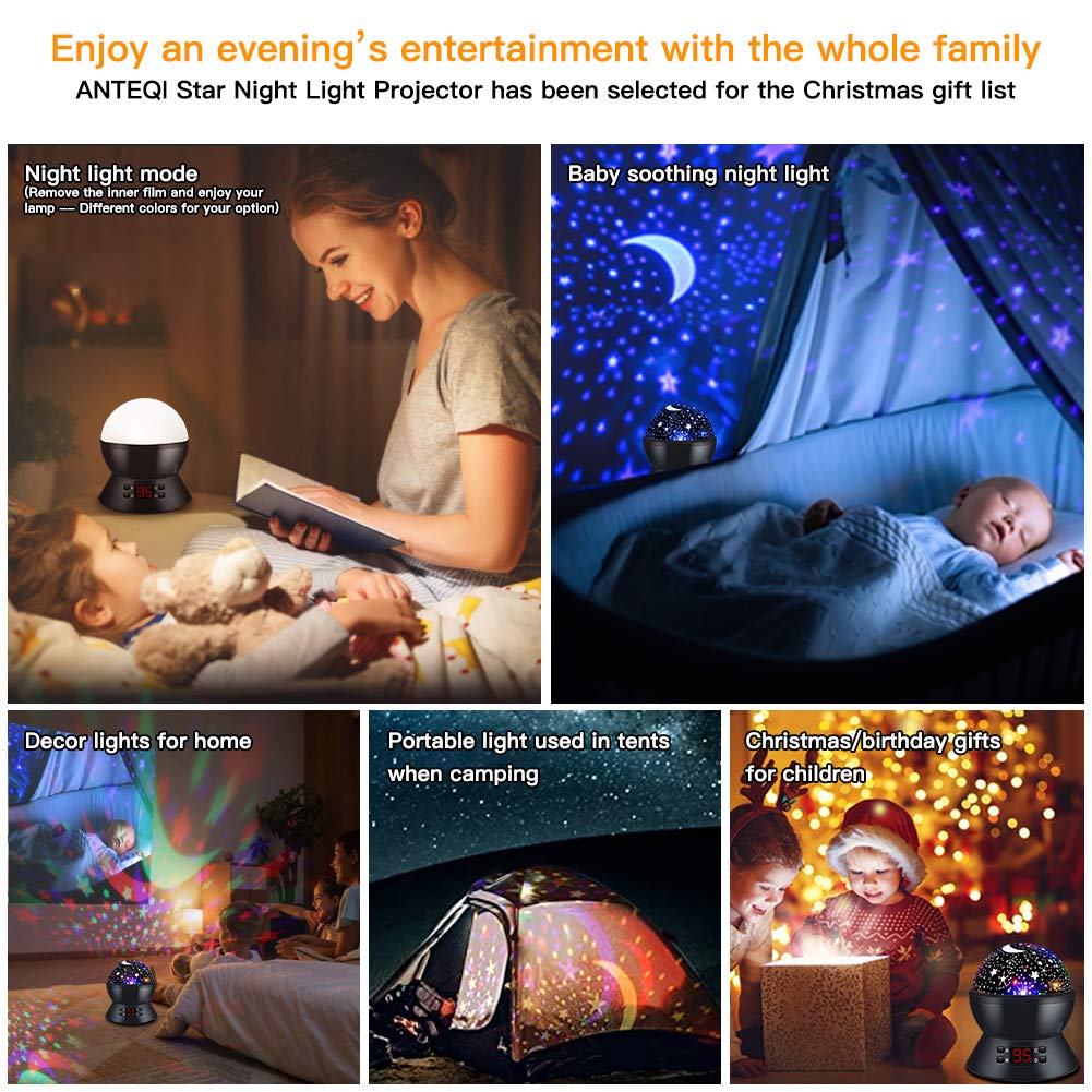 Star Sky Night Lamp Sets for Kids Night Lighting Lampshades with Star Projector Starry Night Lights for Boys Girls Birthday Gifts for 3 4 5 6 7 8 9 10-12 Year Old Kids Christmas Xmas Gift for Children: Baby
