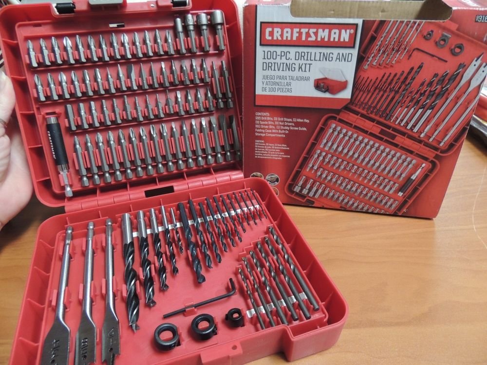 Craftsman 100 Piece drilling driving kit for power tools set tool drill
