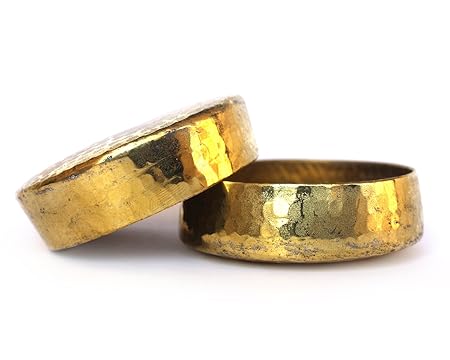 De Kulture Works Brass Handmade Candle Bowl Set (Gold_2.3 Inch X 2.3 Inch X 0.7 Inch)