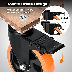 Heavy Duty Swivel Wheels 5 Inch PVC Casters with