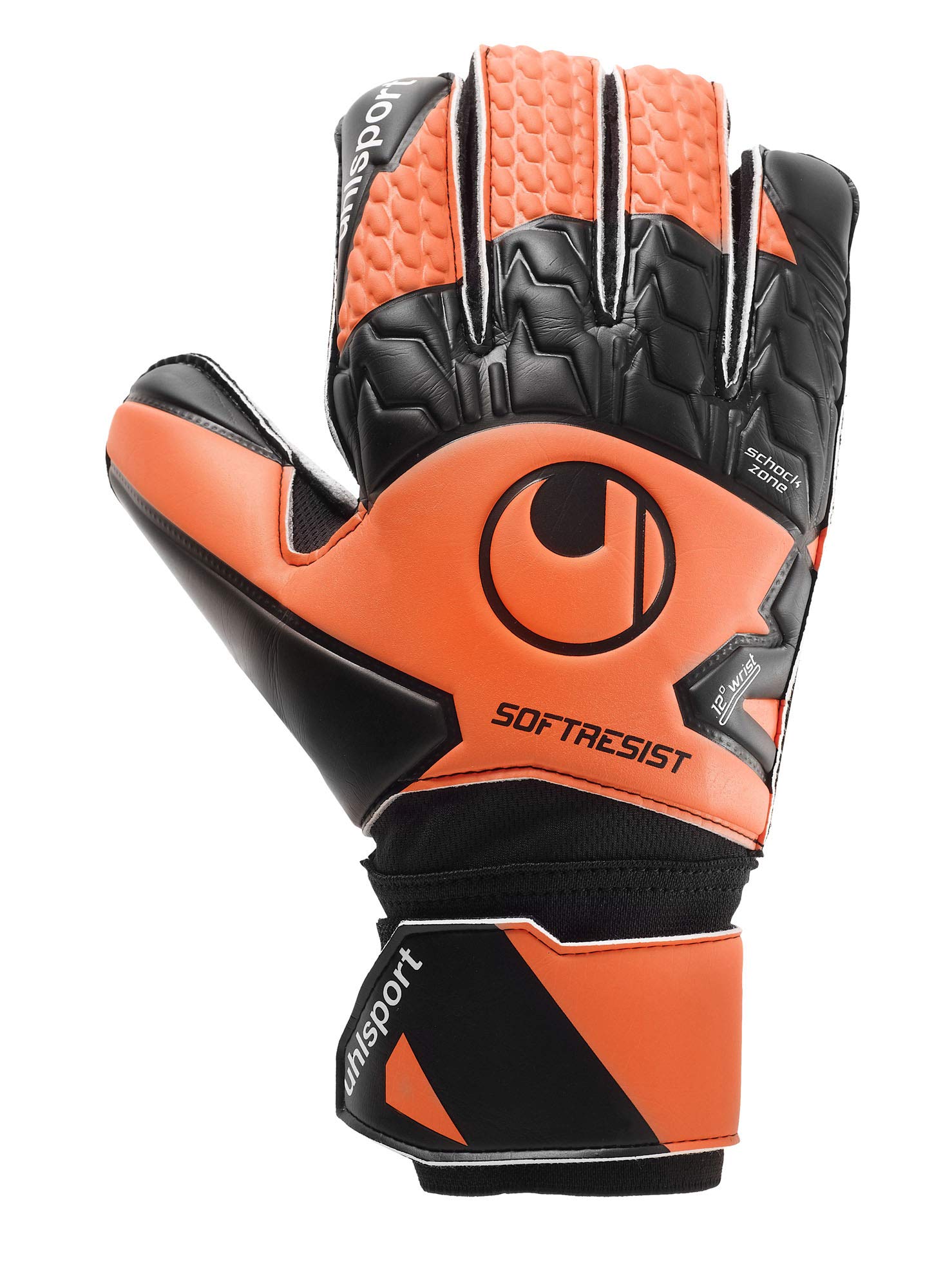 Uhlsport Soft Resist Men's Gloves - Fluo Orange/White/Black, Small