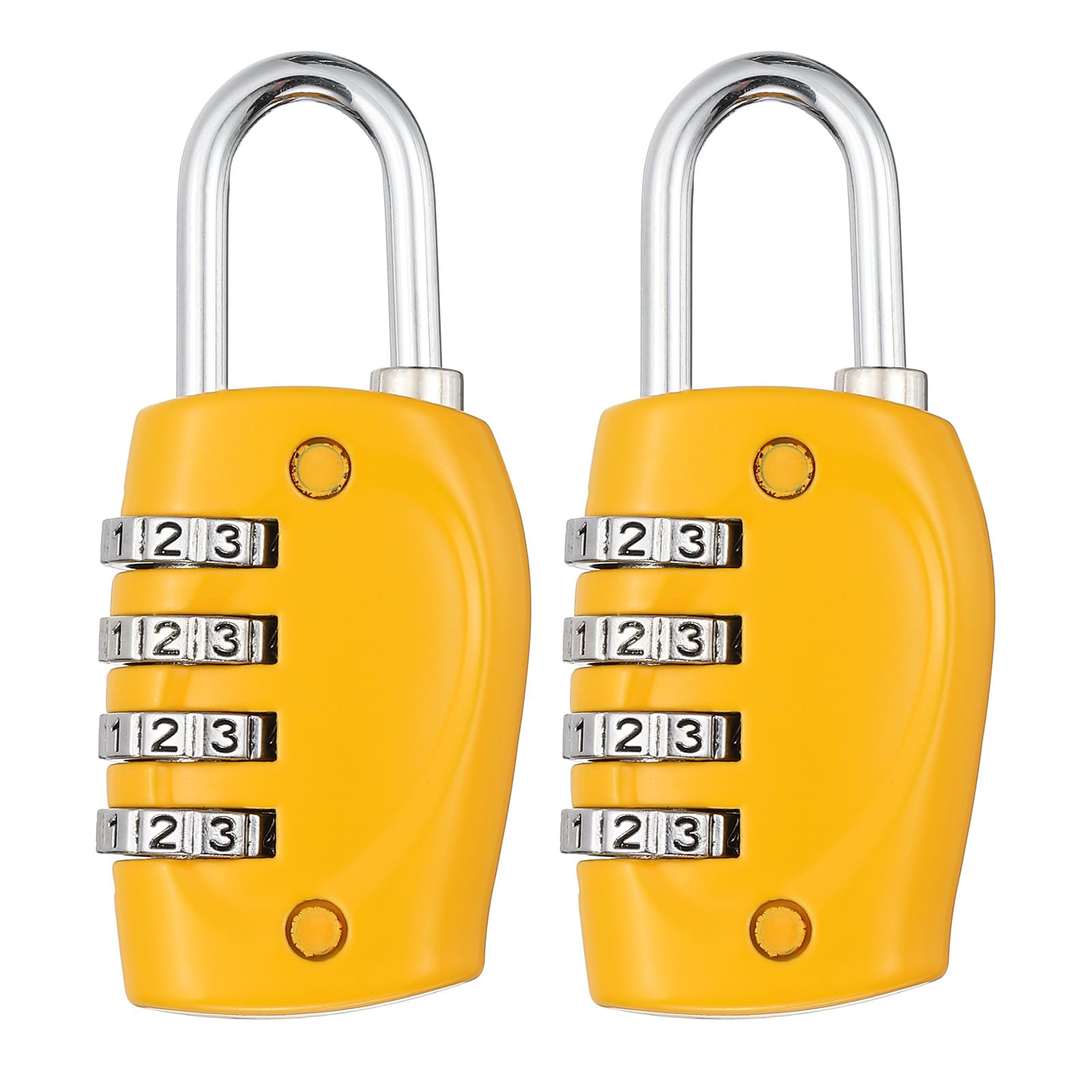 PATIKIL Combination Lock, 2Pcs 4 Digit Outdoor Padlock Waterproof Locker Lock for Luggage Suitcase, Gym Locker, Fence, Filing Cabinets, Toolbox, Gate, Yellow