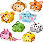 TaoBary 40 Pack Jungle Safari Animals Party Favor Boxes Small Zoo Animals Theme Happy Birthday Goodies Treat Boxes Candy Gift Bags Bulk for Kids Baby Shower School Decorations Supplies