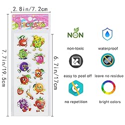 24 Sheets(350+) Fruit 3D Puffy Stickers for
