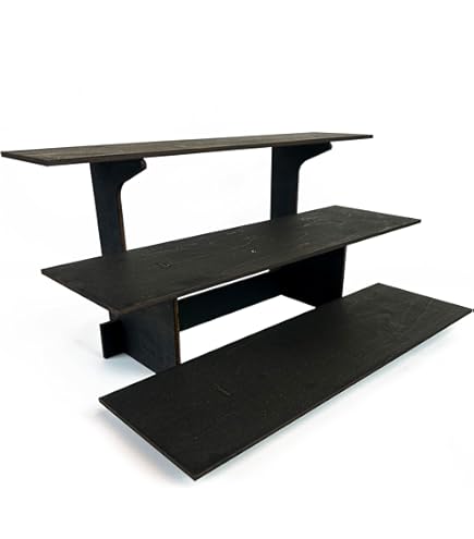 3-Tier Corner Retail Table Display Stand With Shelves | 3 Step Corner Display Rack For Counter Top, Craft Shows, Farmers Market, Trade Shows, Pop Ups, Soap Display, Candles, Tumblers (Orange