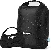 Kosgoo Travel Laundry Bag, Vacuum Compression Waterproof Dirty Clothes Bag | Pump-Free Space Saver Reusable Wet/Dry Storage, Odor Blocking, for Suitcase/Gym/Swim/Camp/Cruise/Dorm, 43x50cm 1pk Black