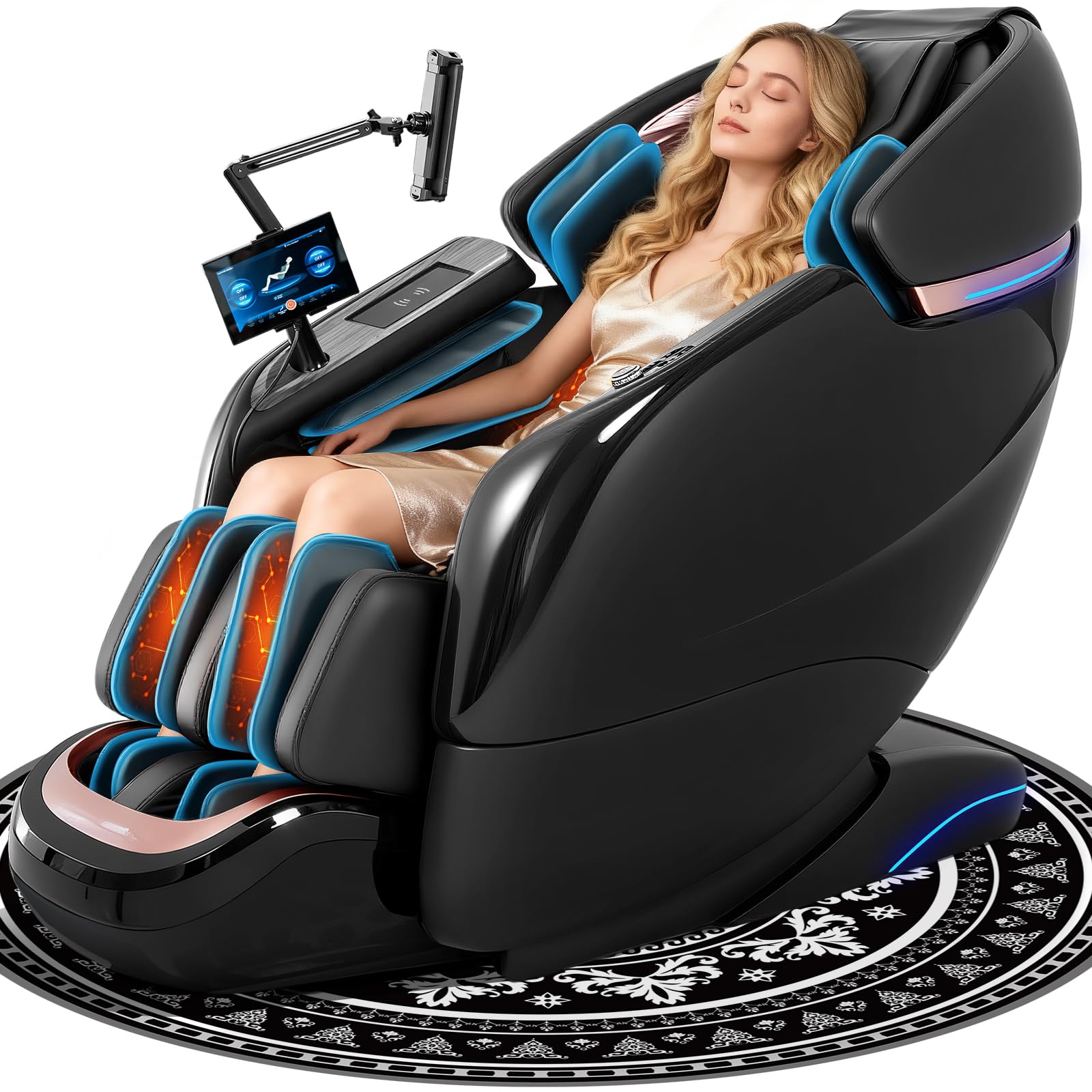Photo 1 of KTENTITO Massage Chair Full Body, 2026 Zero Gravity SL-Track Shiatsu Massage Chairs Recliner with AI Voice, LED Backlight Remote Control, Waist & Calf Heating, Phone Joystick and Holder, G6 Black