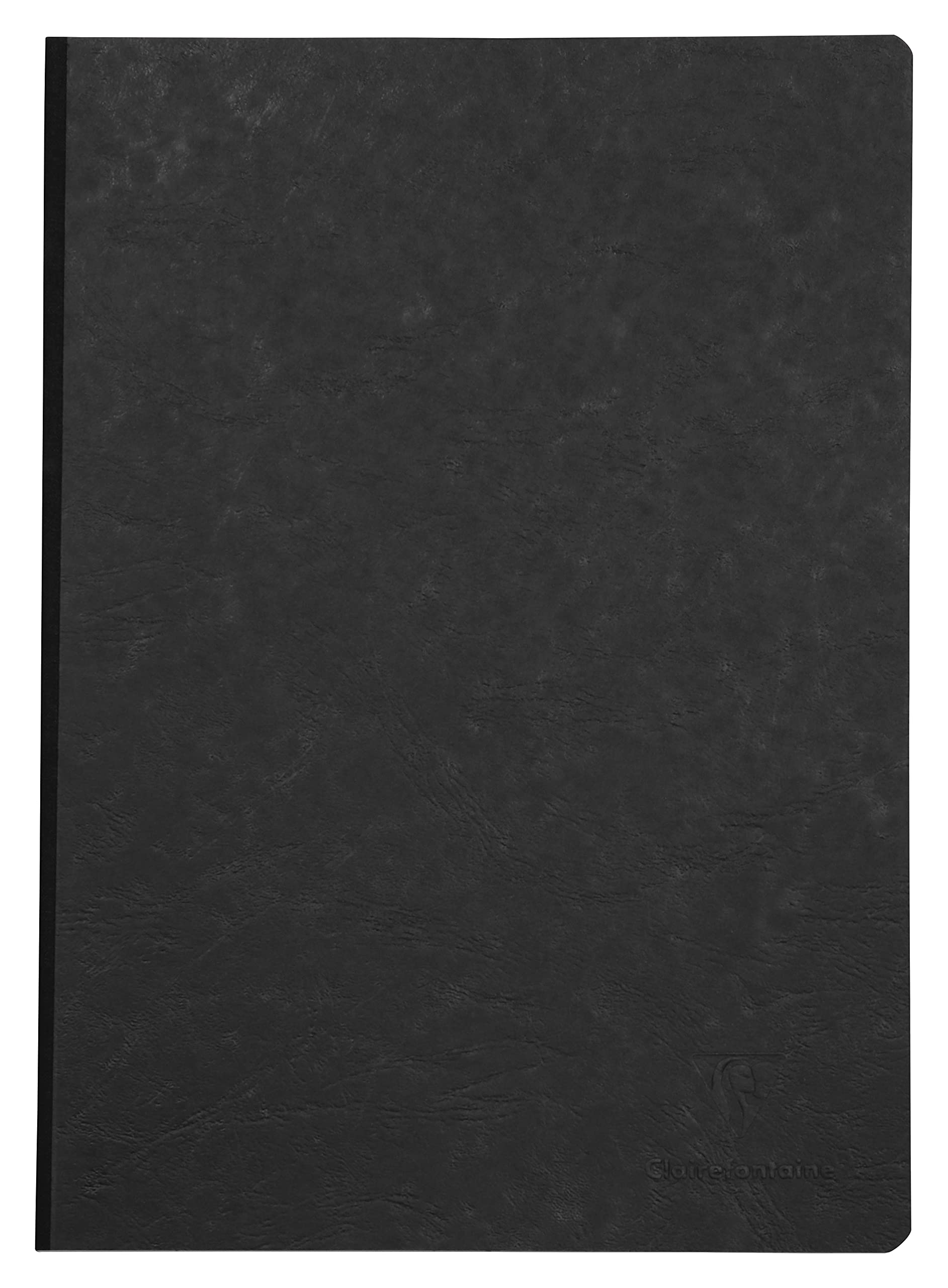 Clairefontaine 791421C Collection Age Bag Black Canvas Stitched Notebook - A4 21x29,7cm - 192 Small Square Pages - 90g White Paper - Leather Grain Card Cover