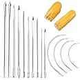 LOKUNN 14 Pcs Heavy Duty Sewing Needles Kit, Leather, Upholstery, Canvas Repair