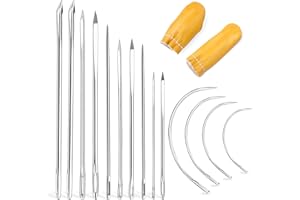 LOKUNN 14 Pcs Heavy Duty Sewing Needles Kit, Leather, Upholstery, Canvas Repair