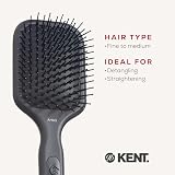 KENT AirHedz Pro Medium Pin Brush Black Paddle Detangling Smoothing Styling view 6