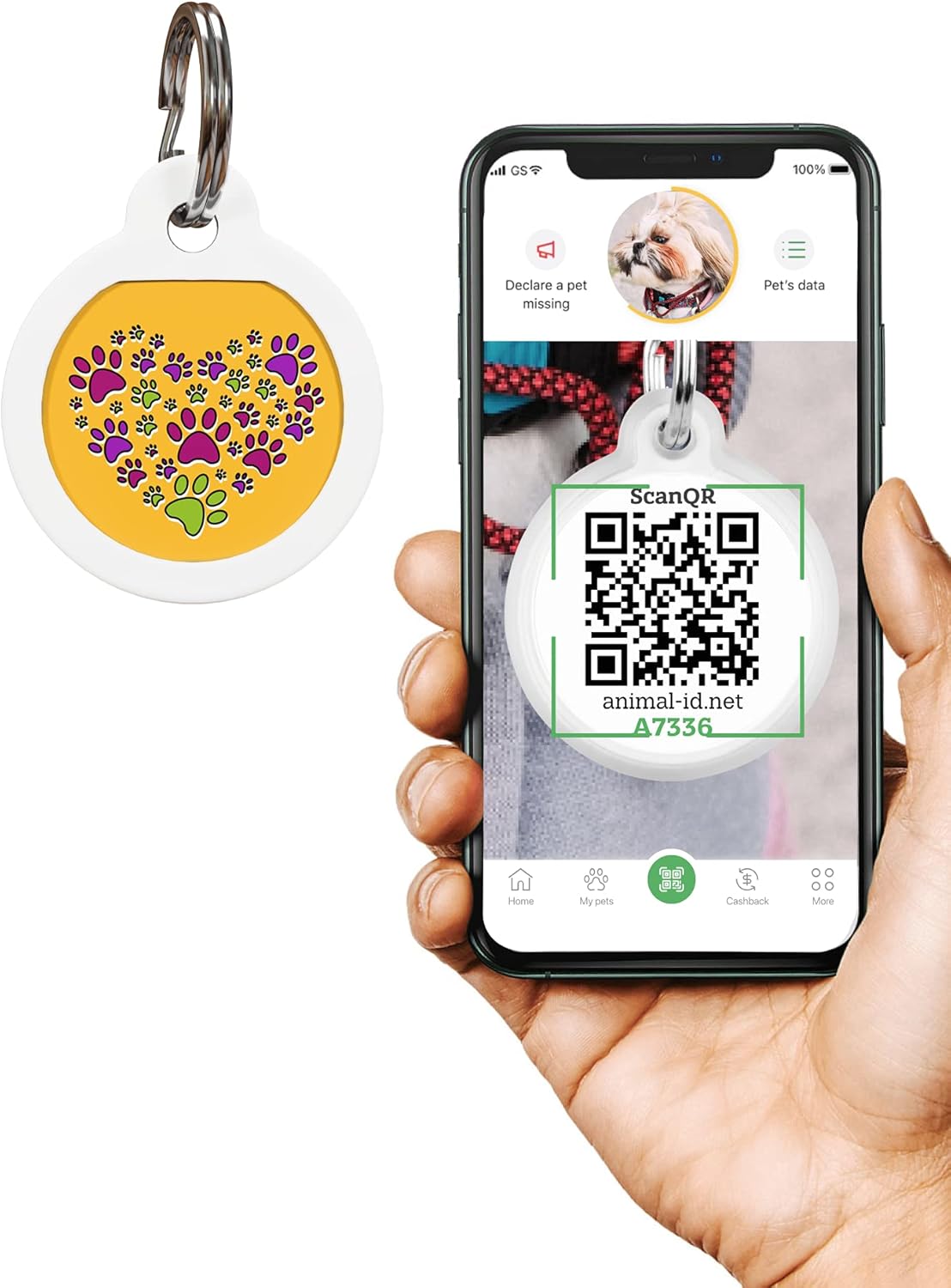 ROVERTAGS Tags for Dogs - Small Dog Tag & Cat Tag - Pet Id Tag - Scannable QR Code Pet Tags for Location - Cat Id Tag & Dog Id Tag with Online Profile - Funny Dog Tags - Tags for Your Pets : Pet Supplies
