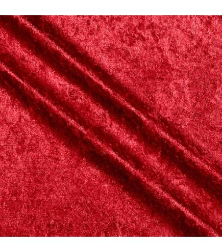 The Fabric Exchange Panne Velvet Crushed Backdrop Velour Stretch Fabric Per Yard 60 Inches Wide (Red) (TFE PanneVelvet Red BTY