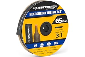 haisstronica 1/2" 3:1 Heat Shrink Tubing, 65FT Adhesive Lined Marine Grade Heat Shrink Tube for Home,Automotive and Industria