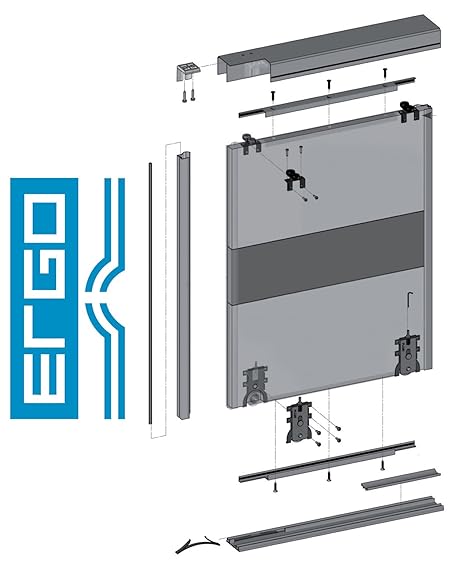 Wardrobe Sliding Door Track Gear System Kit Tracks 1700mm