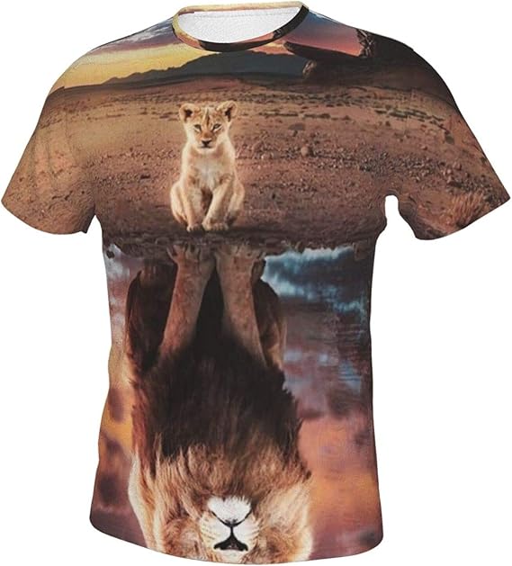 Amazon Co Jp Tシャツ メンズ 半袖 ライオンの水中 映像 クルーネック 大きいサイズ ファッション カジュアル 定番 人気 ランキング スポーツ シャツ 下着 春 夏 秋 冬 服 ファッション小物