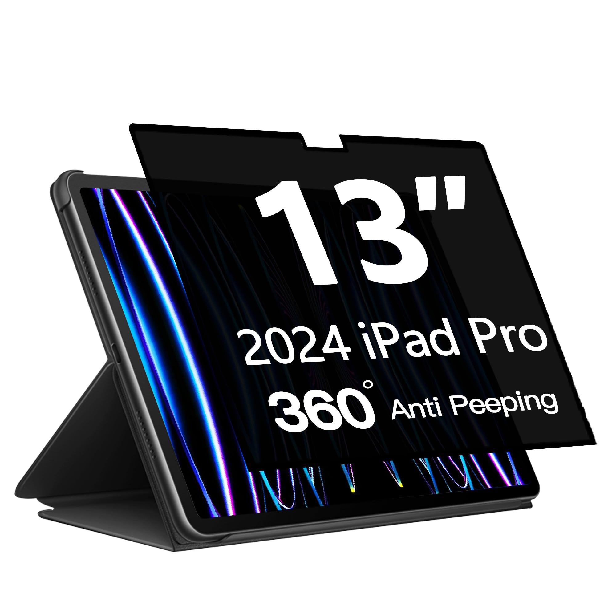 Photo 1 of Halloive 360° Privacy Screen Protector for iPad Pro 13 inch M4 7th Generation, iPad Pro 13 Inch 2024 Privacy Filter Screen Protector Anti Blue Light Anti-Spy