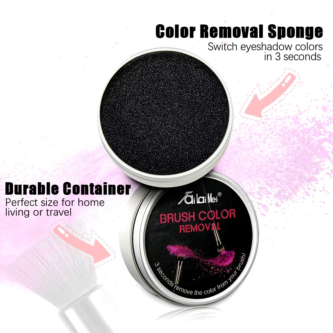 TailaiMei Color Removal Cleaner Sponge, Quickly & Easily Clean Makeup Brushes Without Water or Chemical Solutions Eliminating Drying Time - Switch Eyeshadow Colored Immediately: Beauty