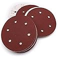 Jiayouy 180 Grit 9 Inch 6 Hole Hook and Loop Sanding Disc Flocking Sandpaper for Random Orbit Sander 10Pcs
