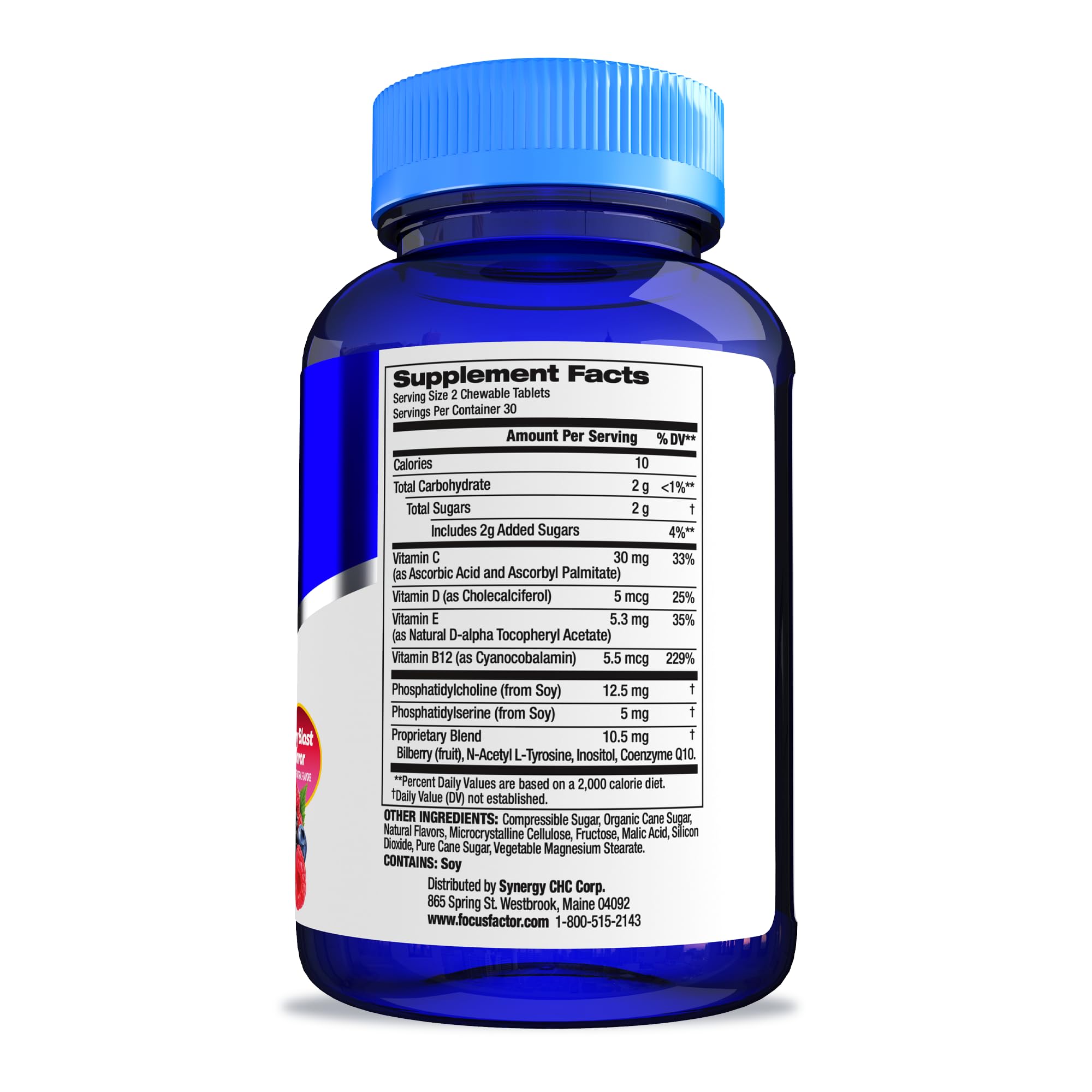 Focus Factor Kids Complete Daily Chewable Vitamins: Multivitamin & Neuro Nutrient (Brain Function) w/Vitamin B12, C, D3-60 Count