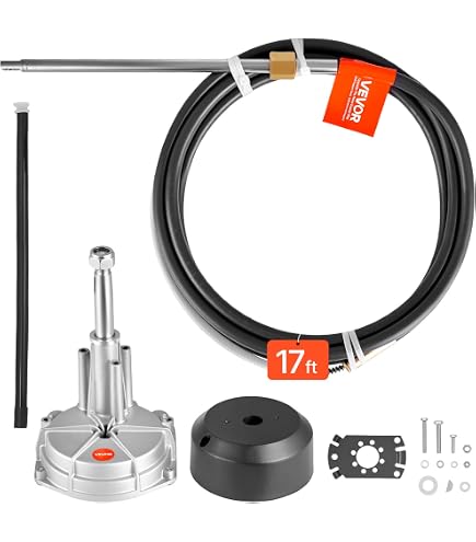 Perfk Kit De Chape De Câble De Direction Pour Bateau – Alliage Aluminium, Inox – Pour Moteur Hors-bord A75 – Durable Et Anticorrosion