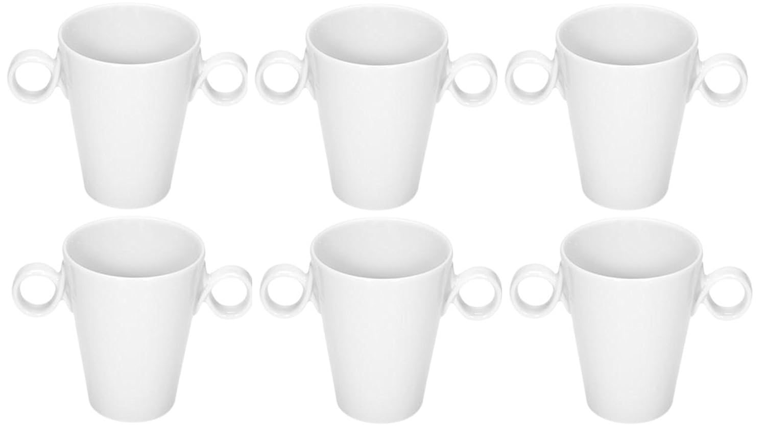 Tafelstern Of Germany Set Of 6 White Porcelain Coffee Mugs 240ml