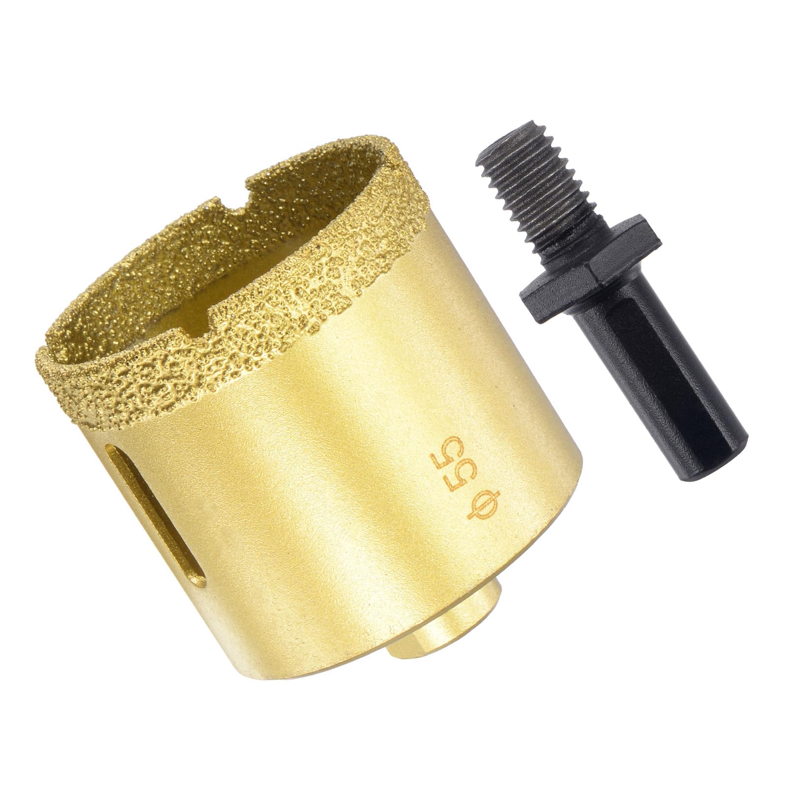 CoCud Diamond Drill Bits Set, 55mm Cutting Diameter, Brazed Diamond Core Drill Bits with M10 Arbor Adapter - (Applications: for Tile Ceramic Marble Stone Glass) — image 1