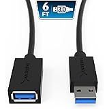 Sabrent 22AWG USB 3.0 Extension Cable - A-Male to A-Female [Black] 6 Feet (CB-3060)