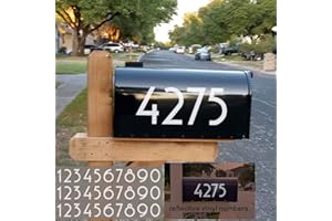 Diggoo Reflective Mailbox Numbers Sticker Decal Die Cut Uzbek Style Vinyl Number 3" Self Adhesive 4 Sets for Mailbox, Signs, Window, Door, Cars, Trucks, Home, Business, Address Number