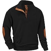 UNQPJUS Men's Fashion Corduroy Sweatshirt Long Sleeve Button-Down Shirt Stand Collar Pullover Sweater