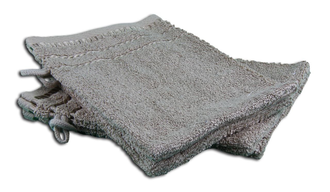 Gözze - Bath/Shower Glove/Mitt, Set of 4, Berlin, 100% Cotton, 17 x 24 cm - Taupe