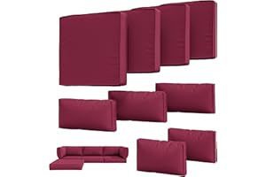 Tounosnt 9Pcs Outdoor Chair Cushions Covers Waterproof Anti-Fading for 5 Pack Patio Set Cushion Slipcovers, Outdoor Furniture Protector Cover Replacement(Cover Only)