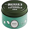 MRS. MEYER'S CLEAN DAY Soy Tin Candle, 12 Hour Burn Time, Made with Soy Wax and Essential Oils, Basil, 2.9 oz