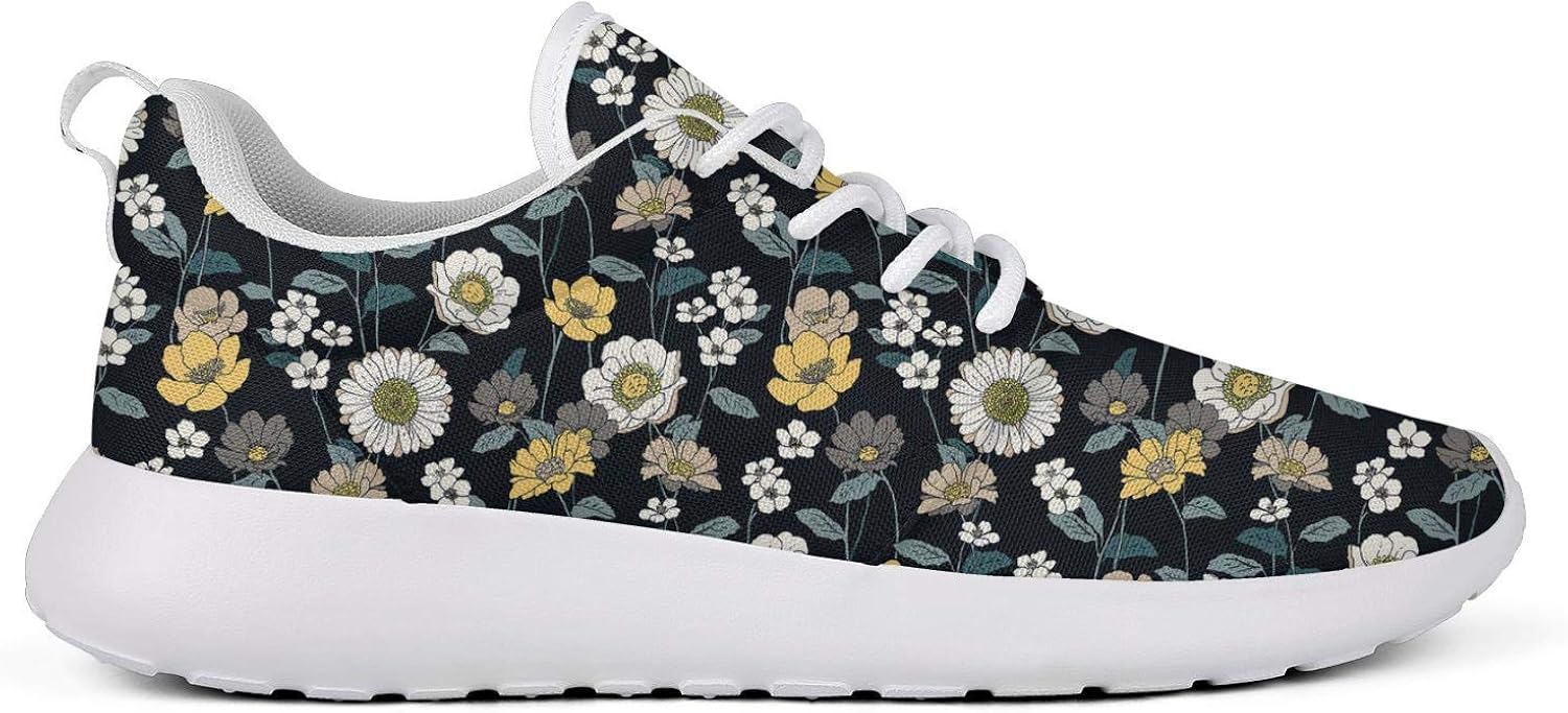Amazon.com | Vintage Floral Pattern Women's Lightweight Shoes Stylish Breathable Running Shoes 