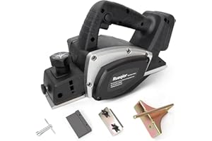 Rueqior Cordless Handheld Planer for Dewalt 20v Battery, 15000 RPM Power Wood Planer, 3-1/4 Inch Brushless Power Planer for W