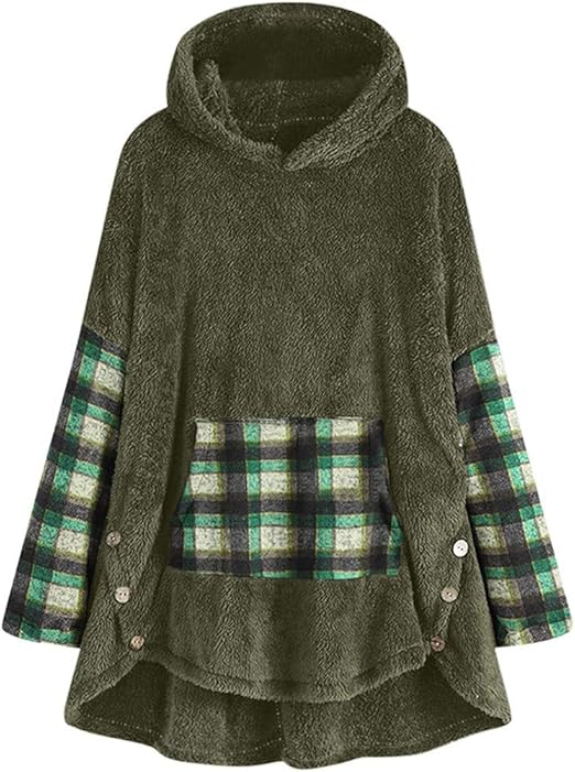 plus size plaid hoodie