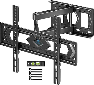 PERLESMITH TV Wandhalterung, Schwenkbare Neigbare TV Halterung für 26-60 Zoll Flach & Curved Fernseher oder Monitor bis zu 40kg, Wandhalterung Fernseher max.VESA 400x400mm