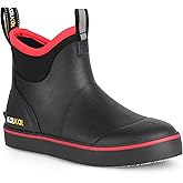 Kalkal Women's Deck Boots, Waterproof Ankle Rain Boots Fishing Boots with High Traction, Women's Rubber Boots For Gardening Fishing Boating Camping