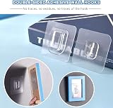 Acehome 16 Pairs Double-Sided Adhesive Wall Hooks Heavy Duty No Drill view 3
