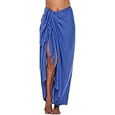 SHU-SHI Sarong Swimsuit Coverup for Women Pareo Long Beach Bathing Suit Wrap with Coconut Clip