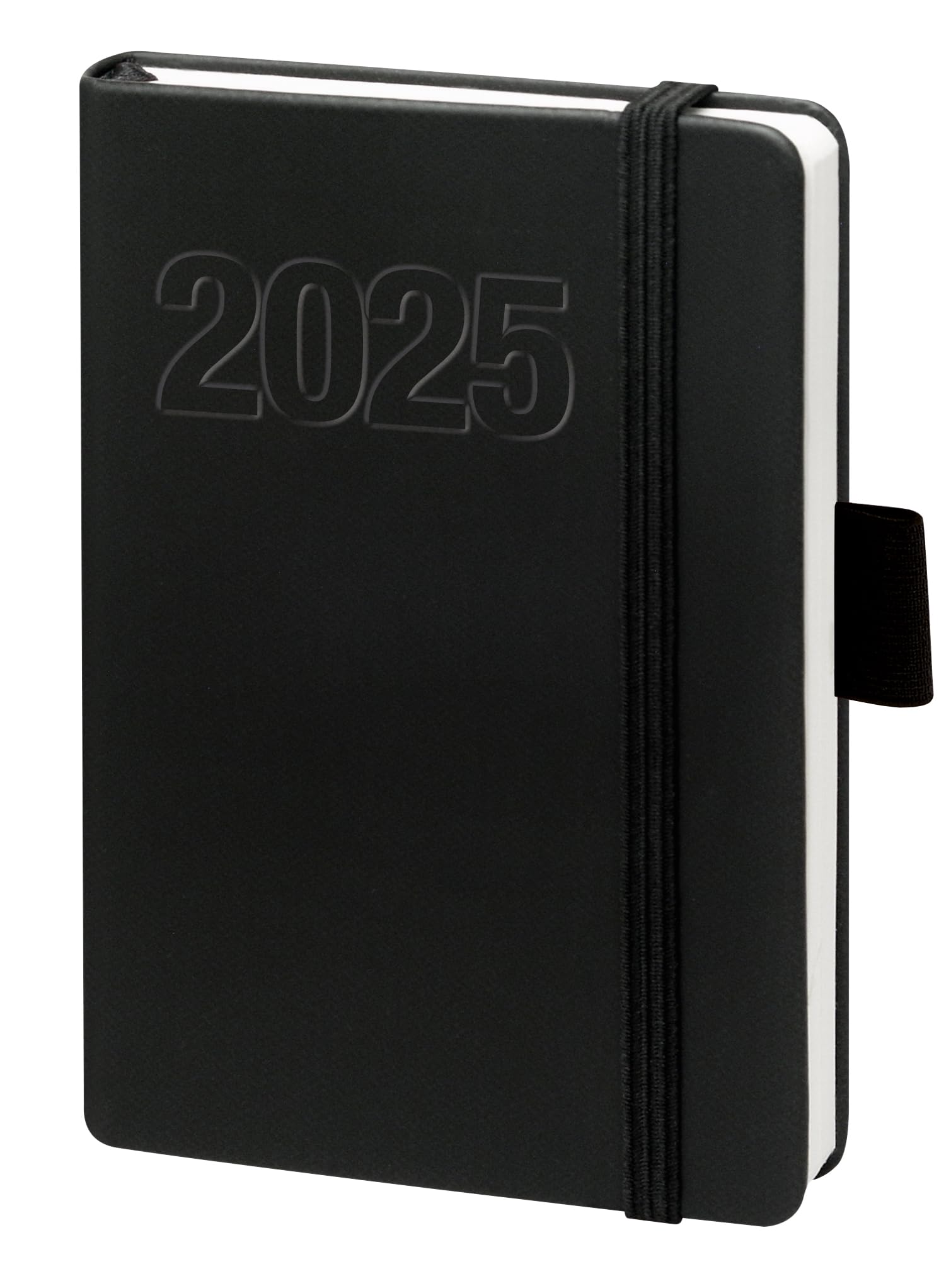 BSB Appointment Calendar Weekly Planner Pocket Calendar Book Calendar – 2021 – Size: Approx. A6 – Black – Soft Faux Leather – with Elastic Band – 1 Week = 2 Pages, BSB V-Book, 980130095