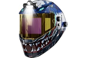 ANDELI Intelligent Welding Helmet with Light-Internal Digital Control Filter, 7.2"x3.2" Wide Auto Darkening Panoramic View, T