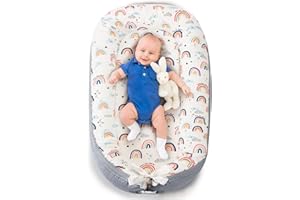 AUFONA Baby Lounger- Baby Nest for 0-24 Months, Ultra Soft Organic Cotton Breathable & Portable Baby Lounger, Baby Lounger Pillow for Newborn