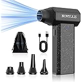 Novyllis Cordless Compressed Air Duster 150000RPM Super Power Electric Air Duster 3 Gear Adjustable Mini Air Blower for Computer Keyboard Outdoor House and Car Cleaning Black