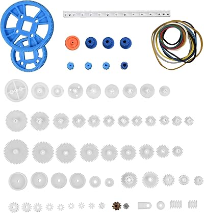 Supertool 80PCS Motor Gear Set Plastic Pulley Mini Belt Worm Kits Robot Toy DIY