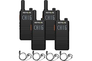 Retevis B3H Walkie Talkies with Earpieces,New Version of RT22(3.0), Two Way Radio with Channel Display,Fashion and Thin,1620m