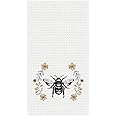 C&F Home Queen Bee Waffle Weave Kitchen Towel 18 Inches x 27 Inches
