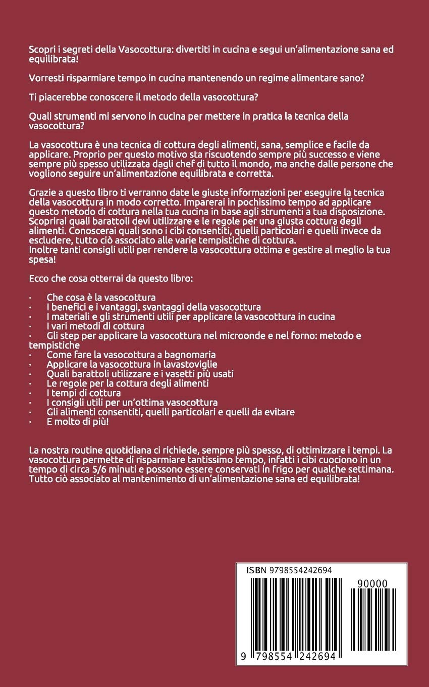 VASOCOTTURA: Scopri tutte le tecniche per cucinare al vapore con il  microonde. Cucina velocemente in modo sano e salutare per dimagrire e  perdere peso con la vaso cottura : Romano, Nadia: Libros